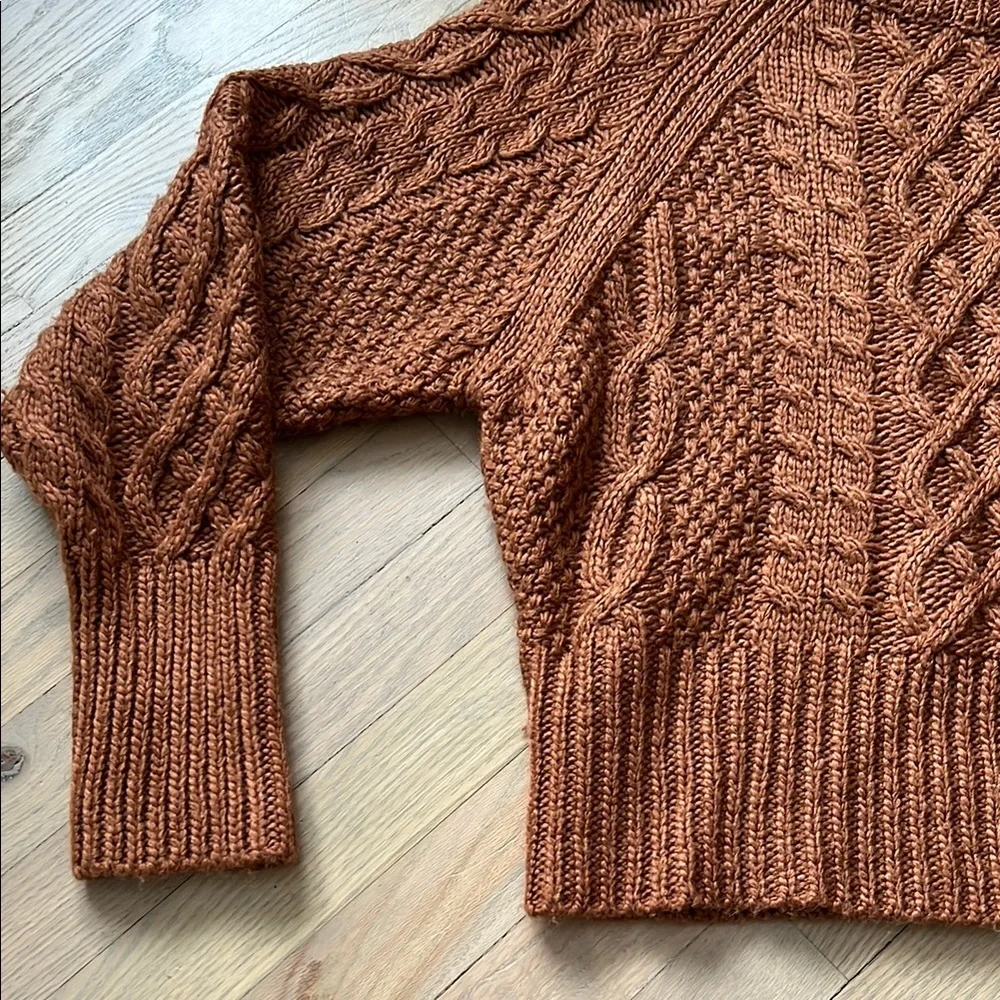 Rust Cable Knit Sweater - Picture 2 of 6